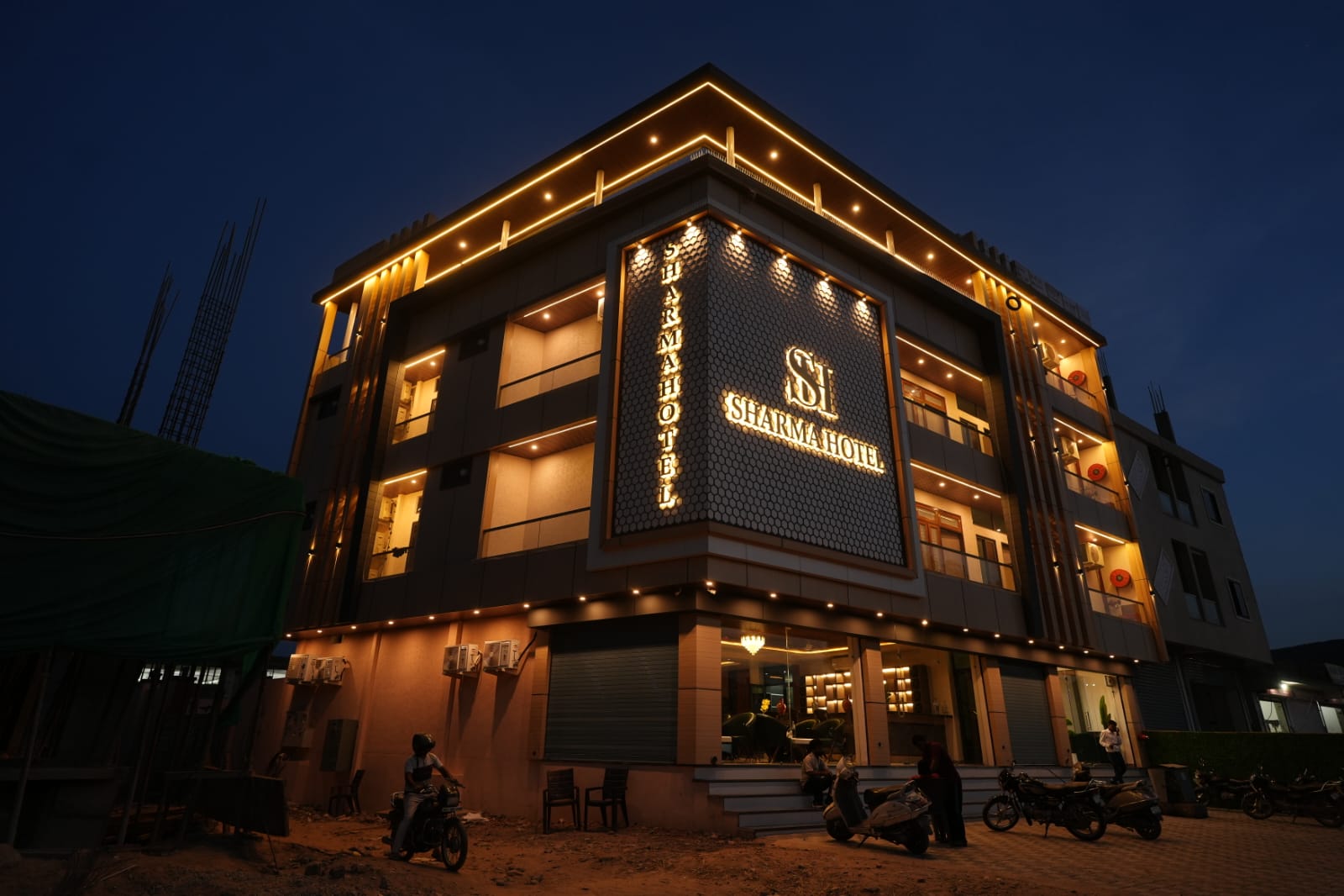 Hotel Facade Lit Up